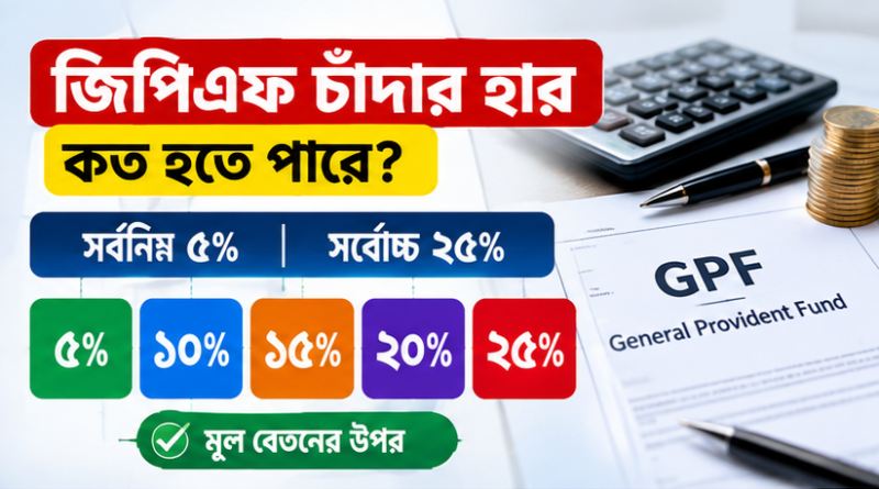 জিপিএফ সর্বনিম্ন কর্তনের নিয়ম ২০২৬