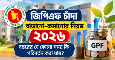 জিপিএফ চাঁদা বাড়ানো-কমানোর নিয়ম ২০২৬
