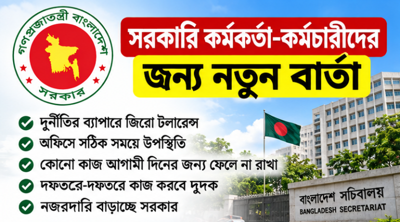 সরকারি কর্মকর্তা-কর্মচারীদের জন্য নতুন বার্তা,