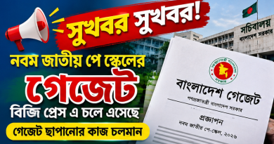 সুখবর: নবম জাতীয় পে-স্কেলের গেজেট বিজি প্রেসে