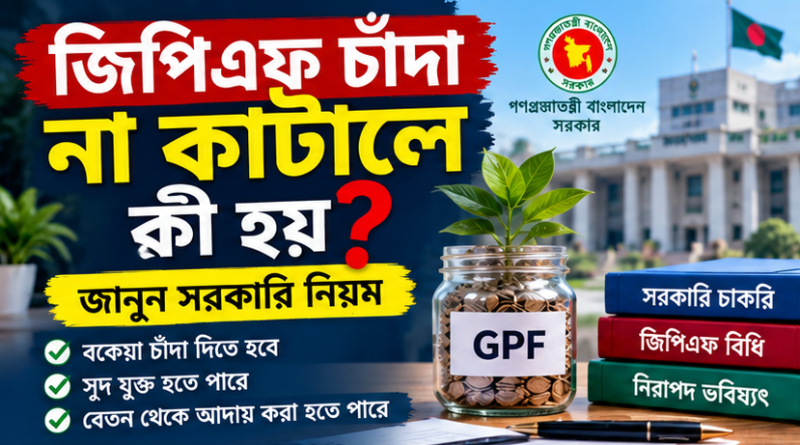 জিপিএফ চাঁদা না কাটালে কী হয়?